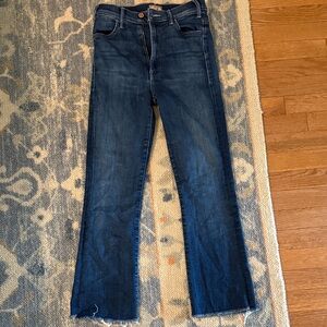 MOTHER Dark Blue Straight Leg Jeans